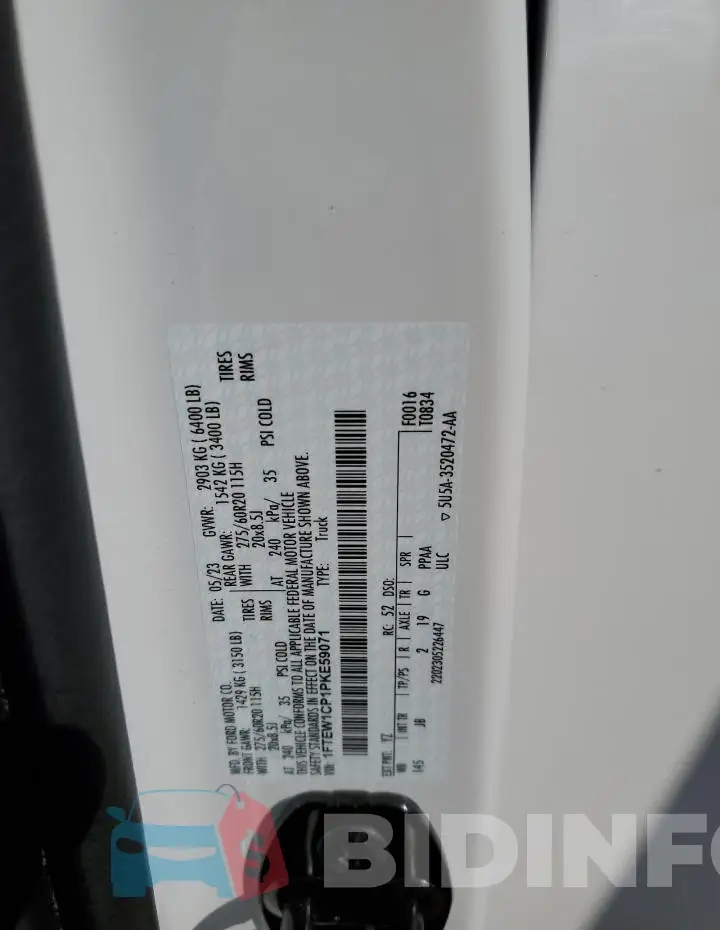 1FTEW1CP1PKE59071 Photo# 12