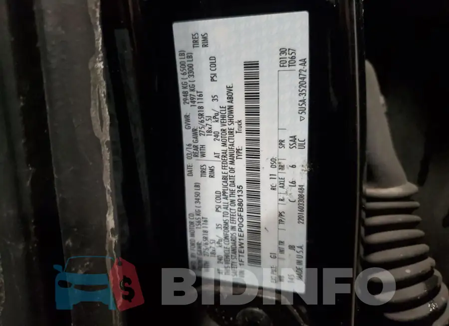 1FTEW1EP0GFB80135 Photo# 12