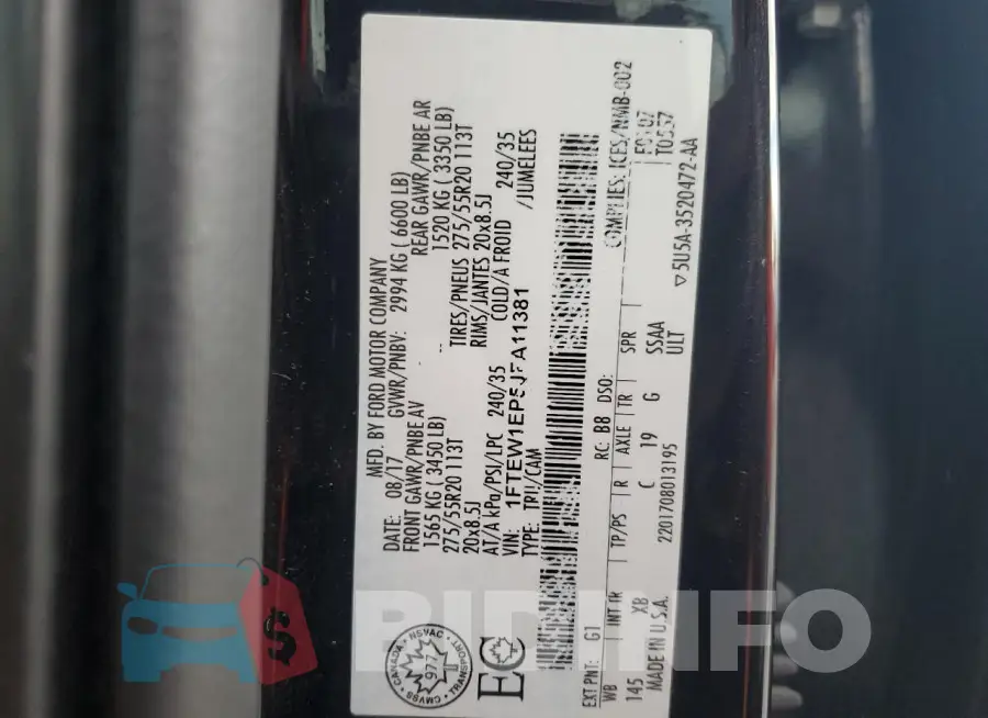 1FTEW1EP5JFA11381 Photo# 12