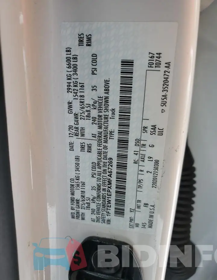 1FTEW1EPXMFA67269 Photo# 12