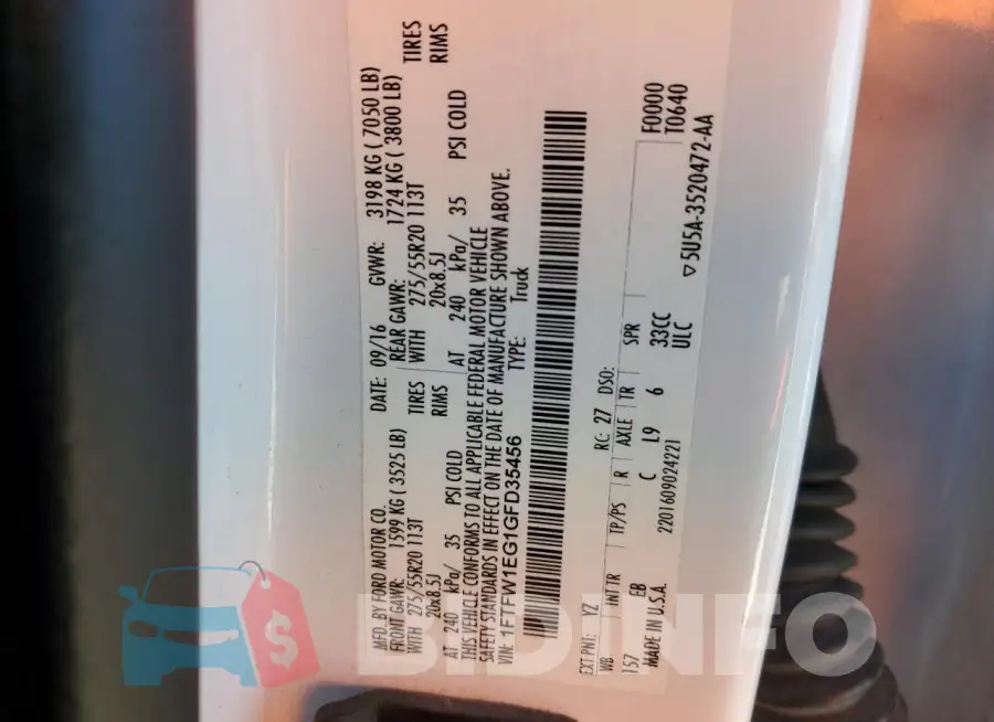 1FTFW1EG1GFD35456 Photo# 12