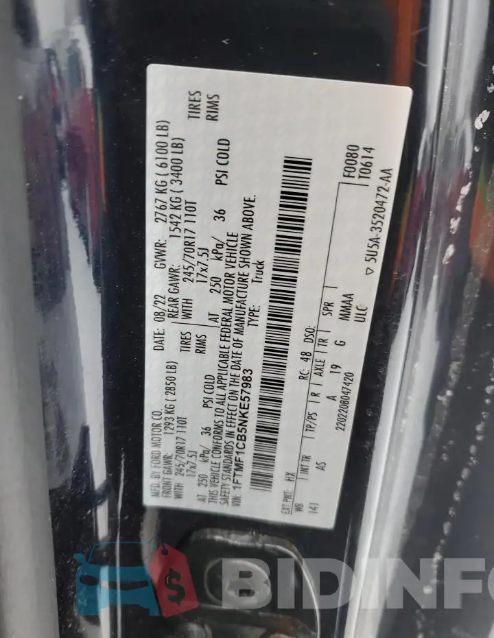 1FTMF1CB5NKE57983 Photo# 12