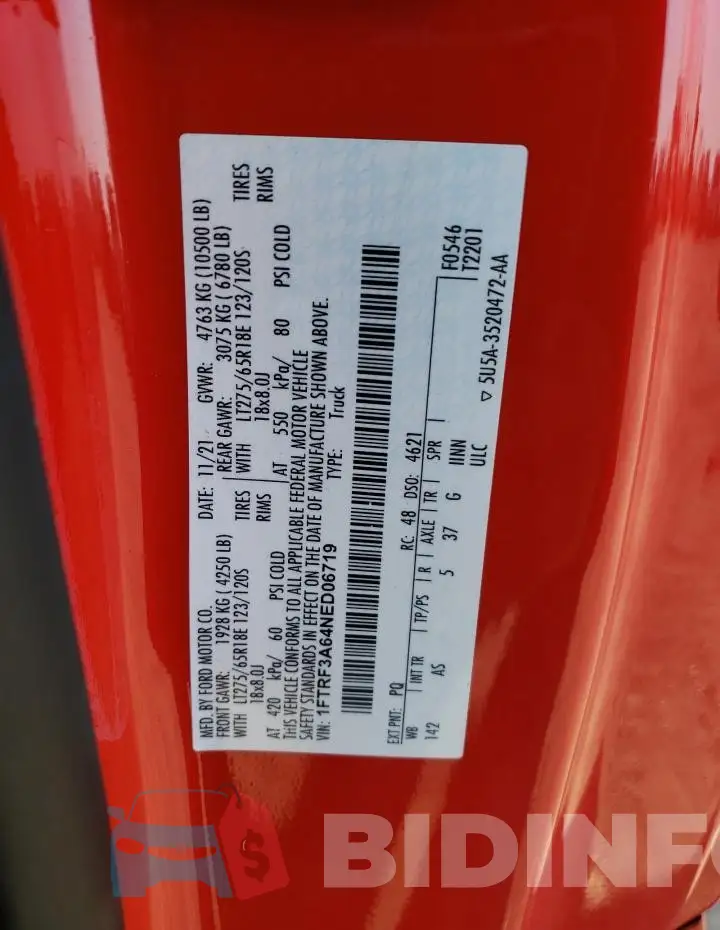 1FTRF3A64NED06719 Photo# 12