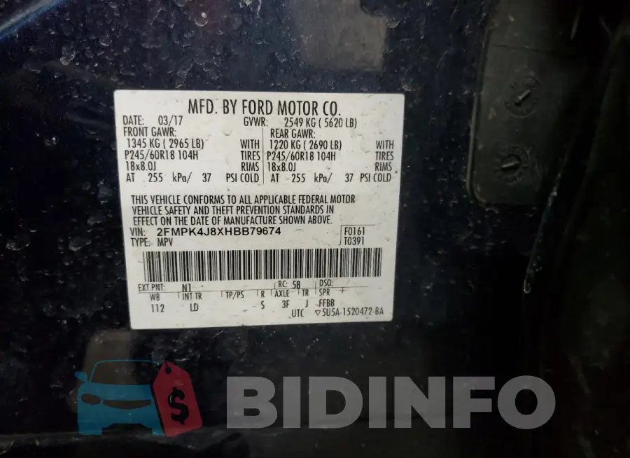 2FMPK4J8XHBB79674 Photo# 14