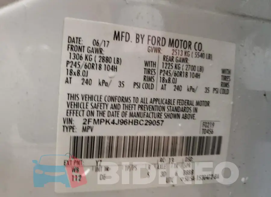 2FMPK4J96HBC29057 Photo# 13