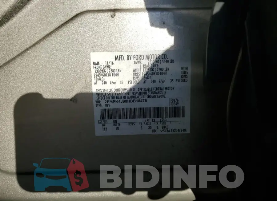 2FMPK4J98HBB18476 Photo# 14