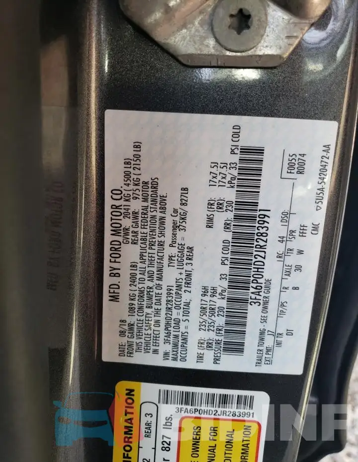 3FA6P0HD2JR283991 Photo# 12