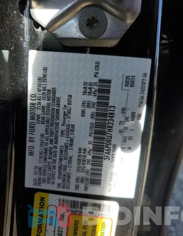 3FA6P0RU7HR234813 Photo# 13