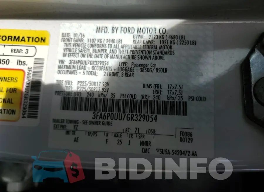 3FA6P0UU7GR329054 Photo# 12
