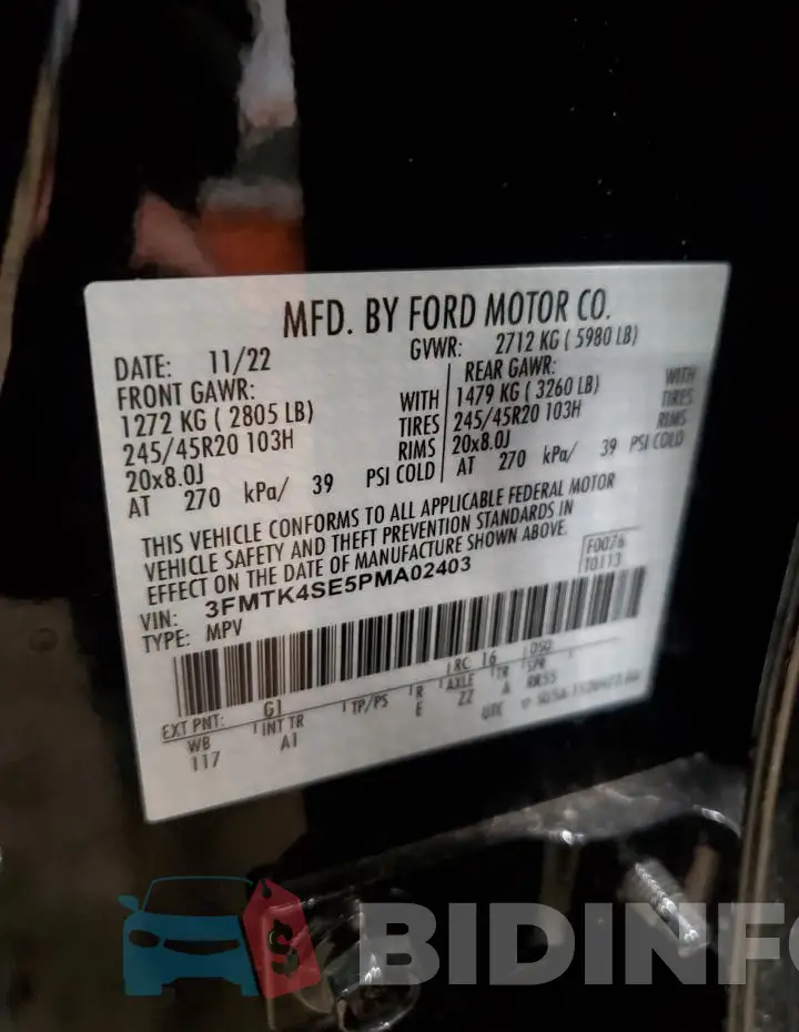 3FMTK4SE5PMA02403 Photo# 13