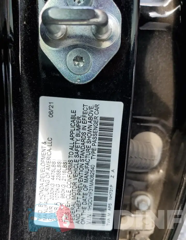 1HGCV1F31MA082540 Photo# 12