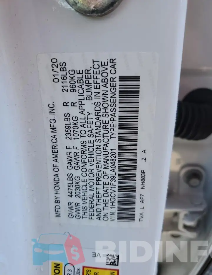 1HGCV1F39LA048201 Photo# 12