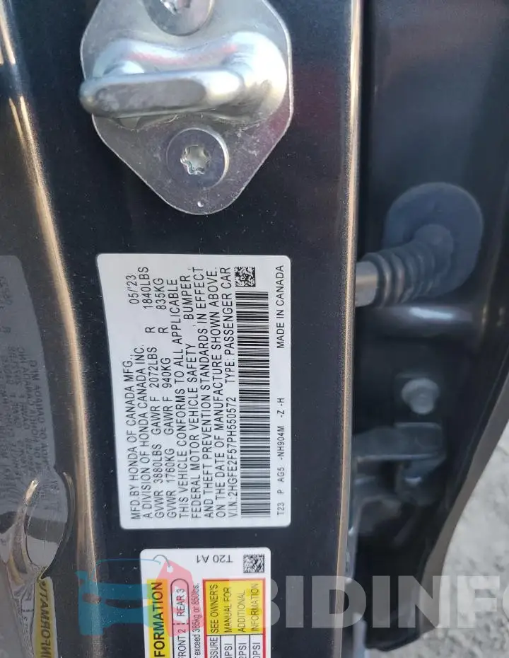 2HGFE2F57PH550572 Photo# 12