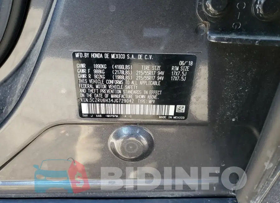 3CZRU6H34JG729042 Photo# 13