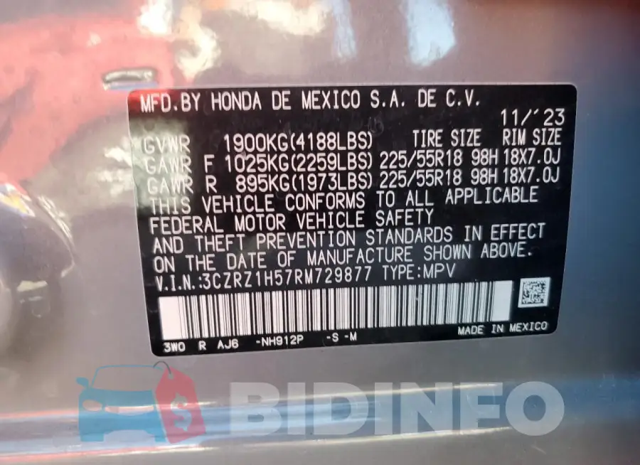 3CZRZ1H57RM729877 Photo# 13
