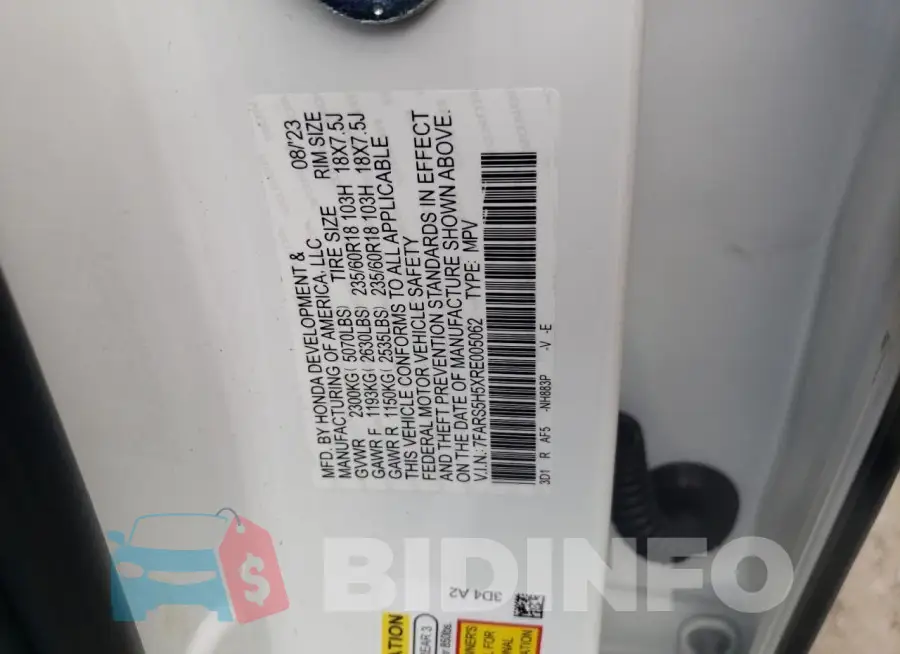 7FARS5H5XRE005062 Photo# 12