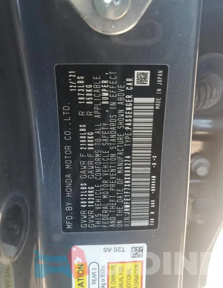 JHMFE1F7XNX009274 Photo# 12