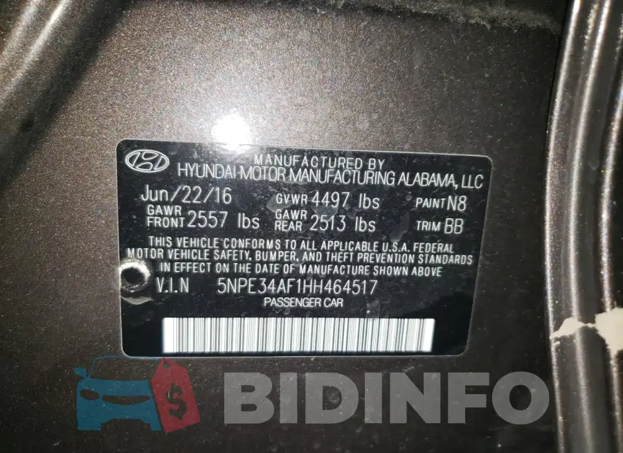 5NPE34AF1HH464517 Photo# 12