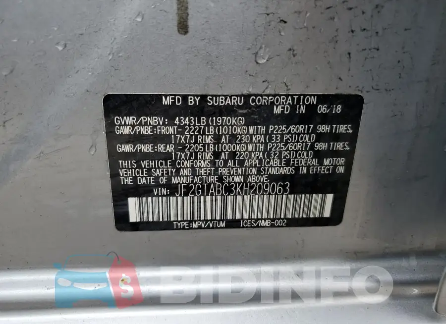 JF2GTABC3KH209063 Photo# 13