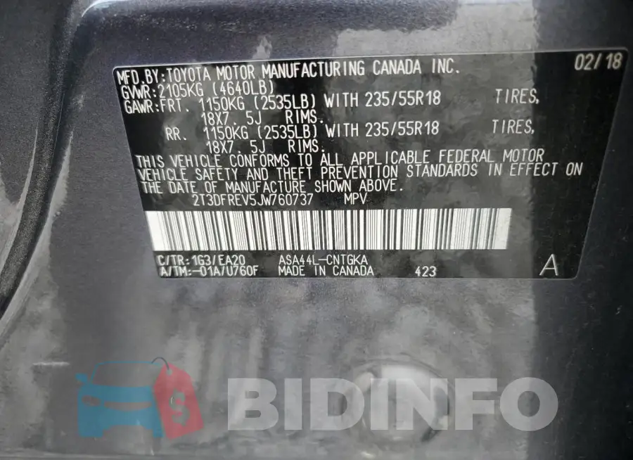 2T3DFREV5JW760737 Photo# 13