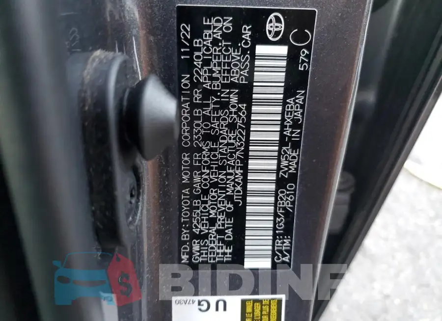 JTDKAMFP7N3227564 Photo# 13