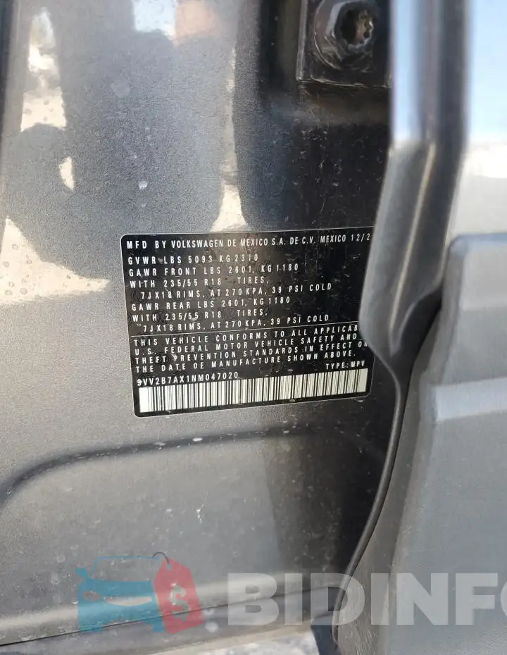 3VV2B7AX1NM047020 Photo# 14