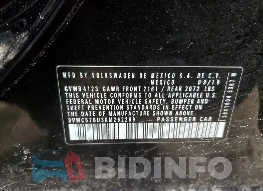 3VWC57BU3KM262289 Photo# 13