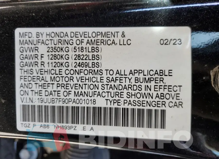 19UUB7F90PA001018 Photo# 12
