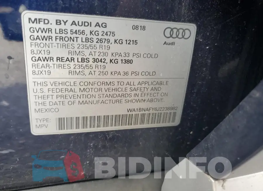 WA1BNAFY6J2238982 Photo# 13