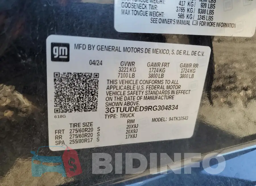 3GTUUDED9RG304834 Photo# 13
