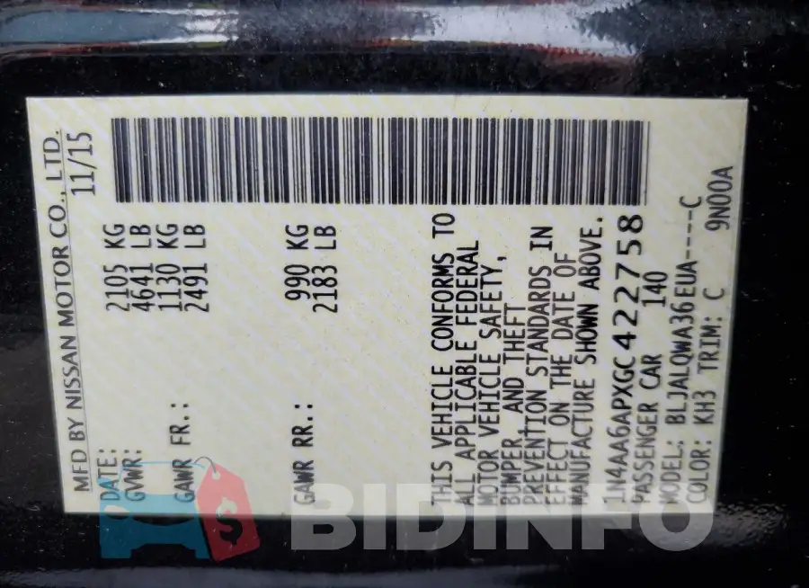 1N4AA6APXGC422758 Photo# 12