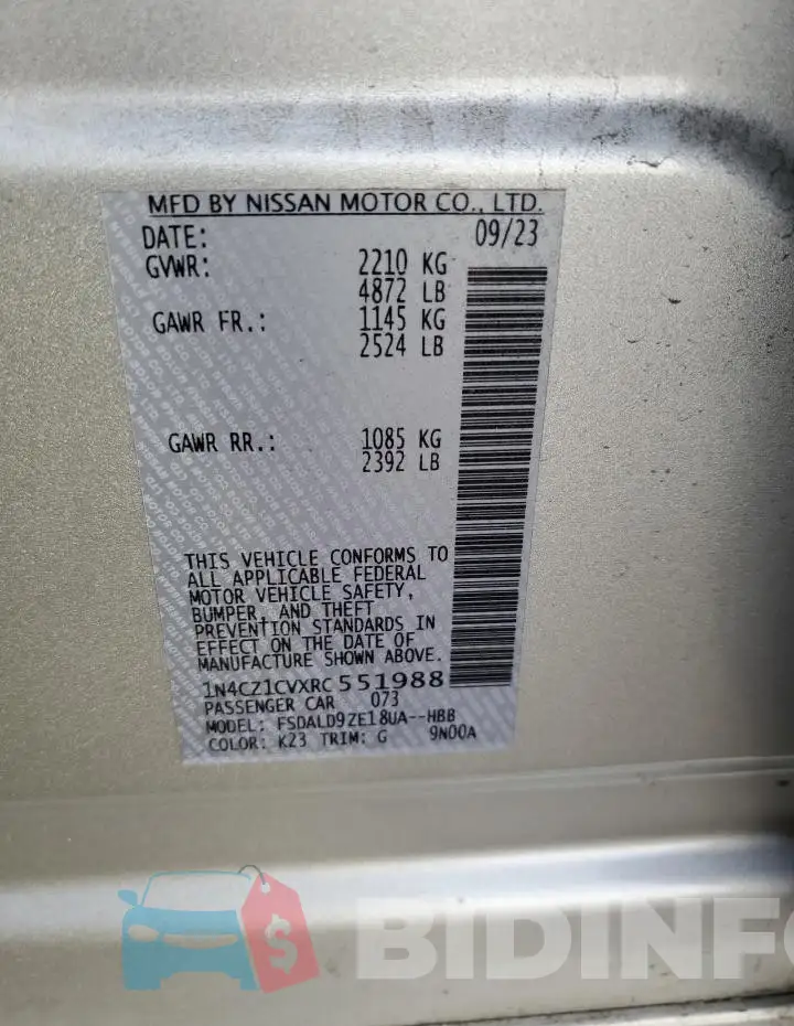 1N4CZ1CVXRC551988 Photo# 12