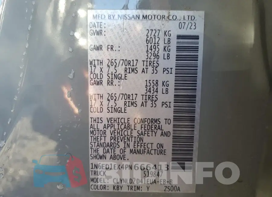 1N6ED1EK4PN666413 Photo# 13
