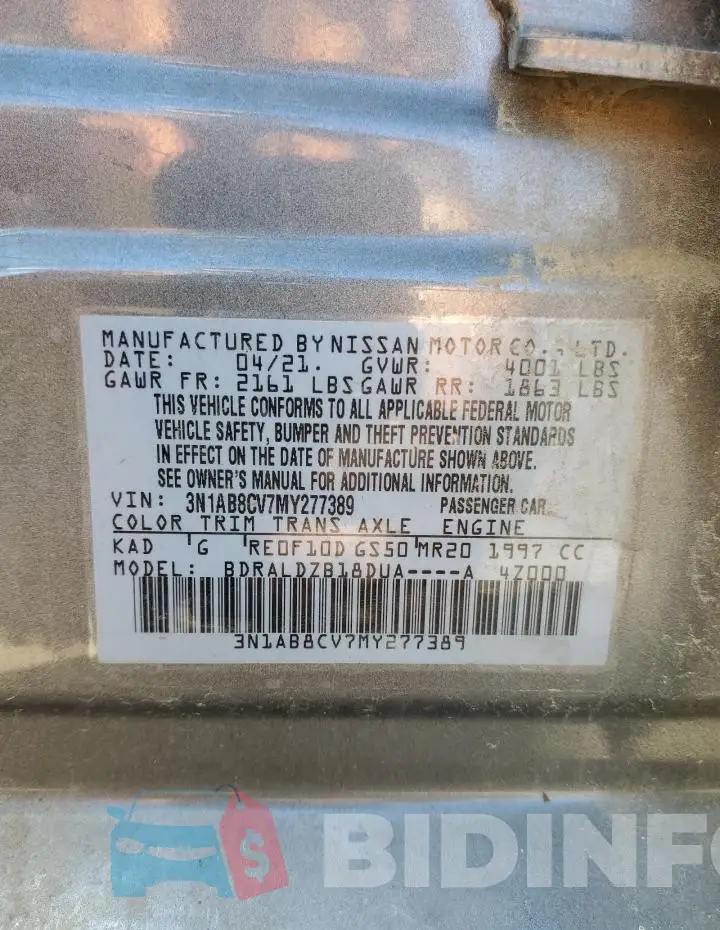 3N1AB8CV7MY277389 Photo# 13