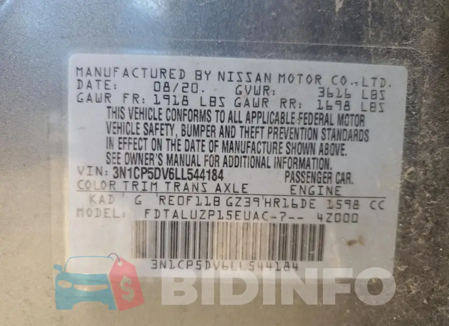 3N1CP5DV6LL544184 Photo# 12