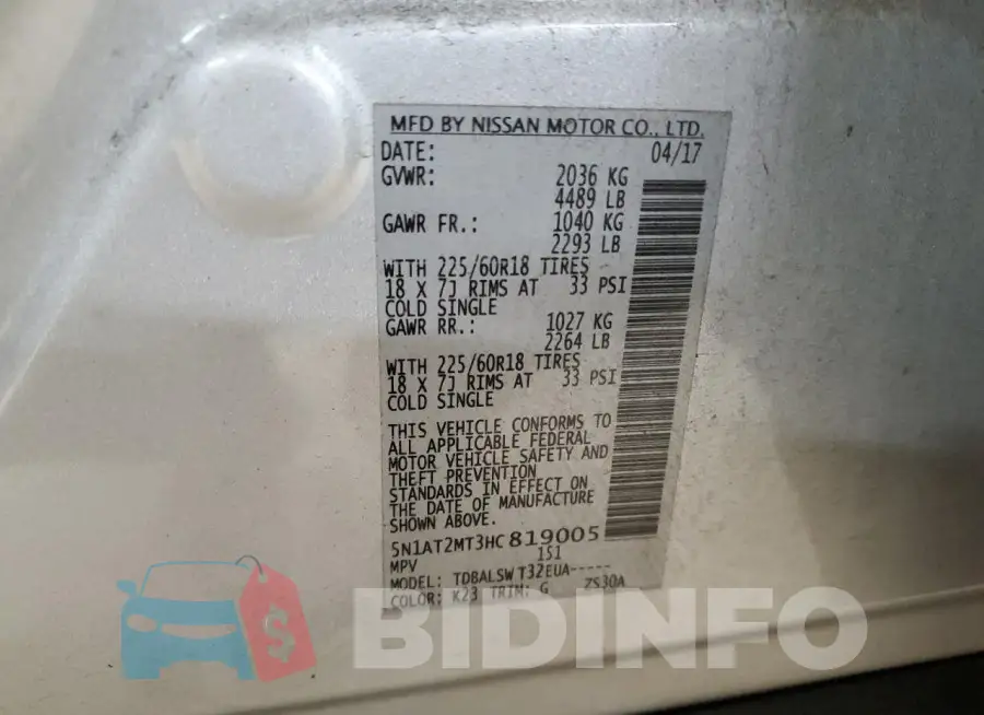 5N1AT2MT3HC819005 Photo# 13