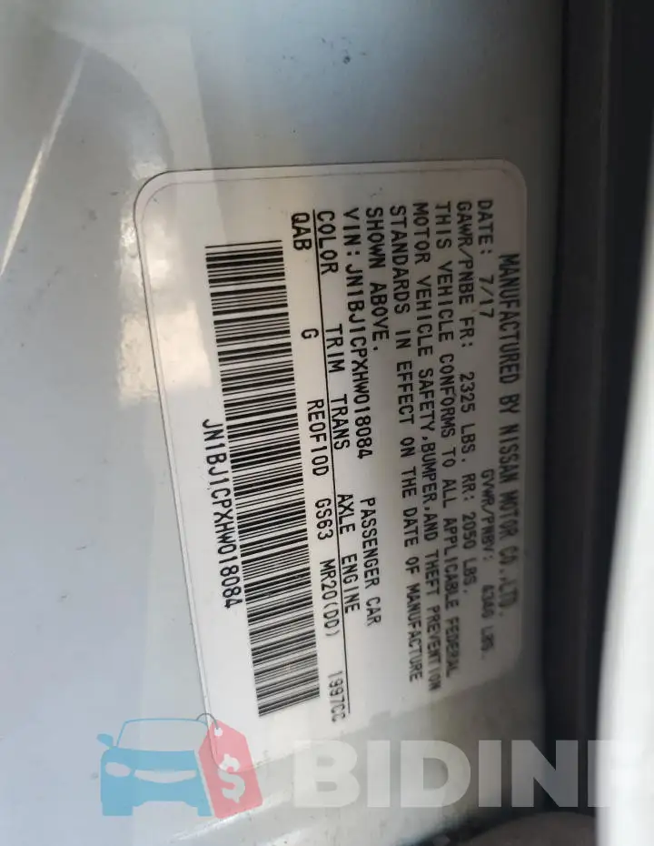 JN1BJ1CPXHW018084 Photo# 12