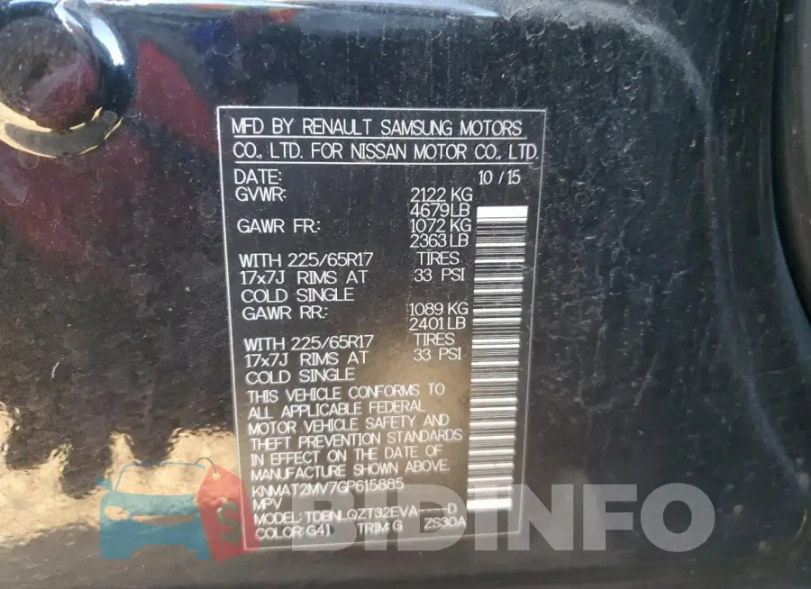 KNMAT2MV7GP615885 Photo# 14