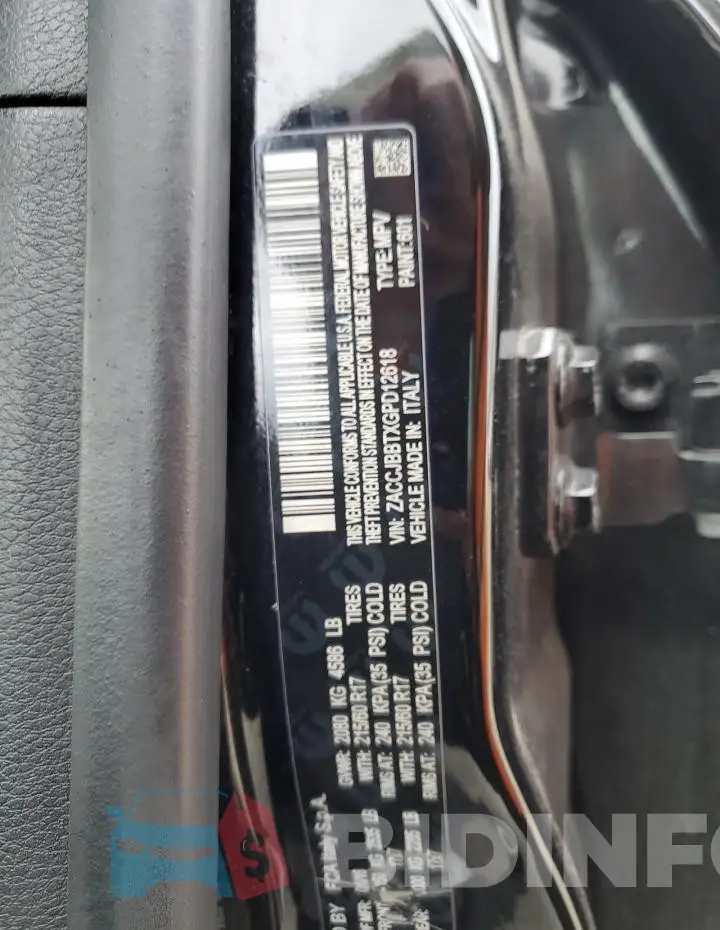 ZACCJBBTXGPD12618 Photo# 13