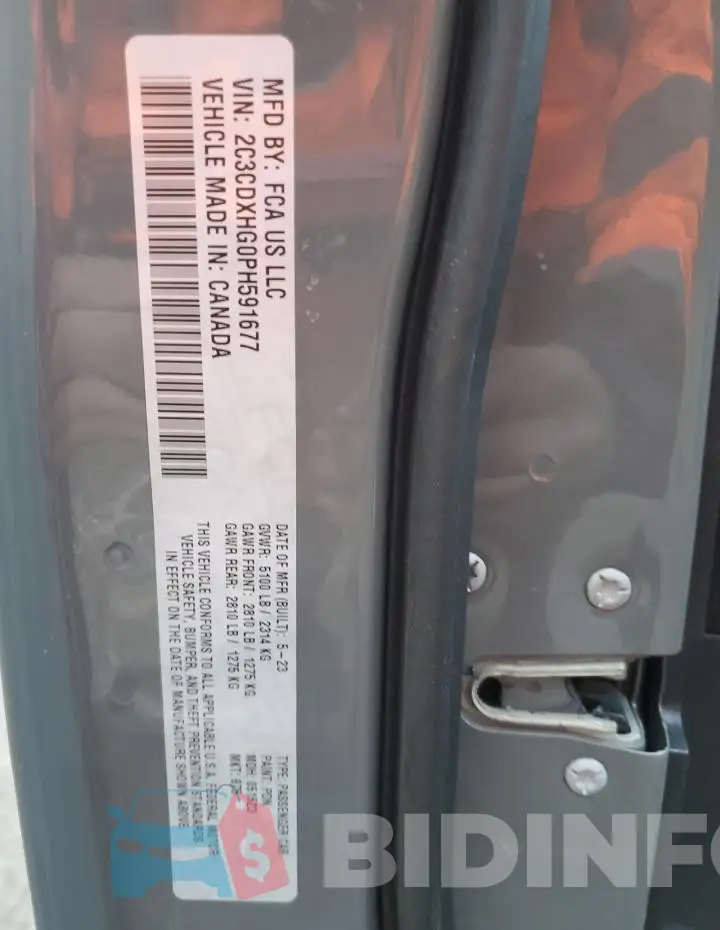 2C3CDXHG0PH591677 Photo# 12