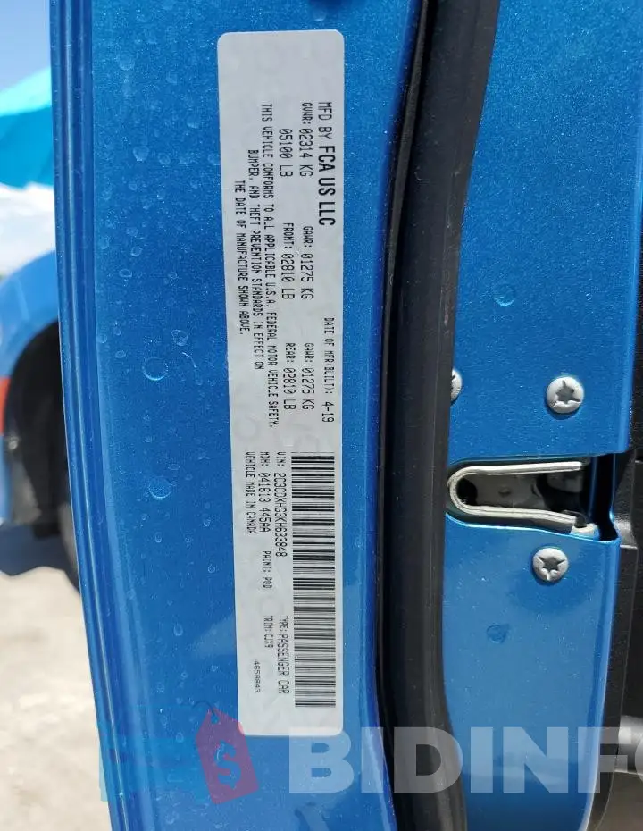 2C3CDXHG3KH633848 Photo# 13