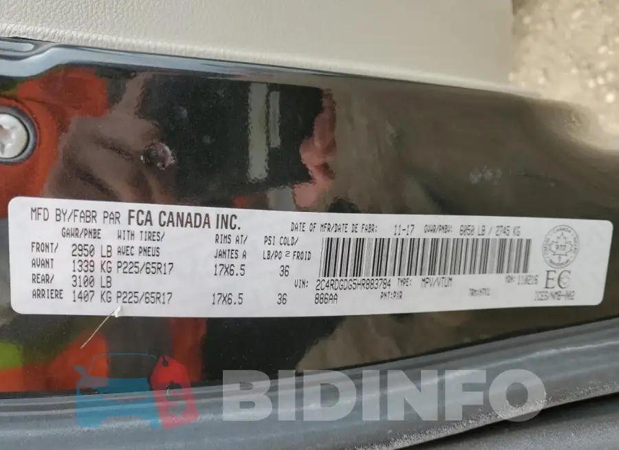 2C4RDGDG5HR883784 Photo# 13