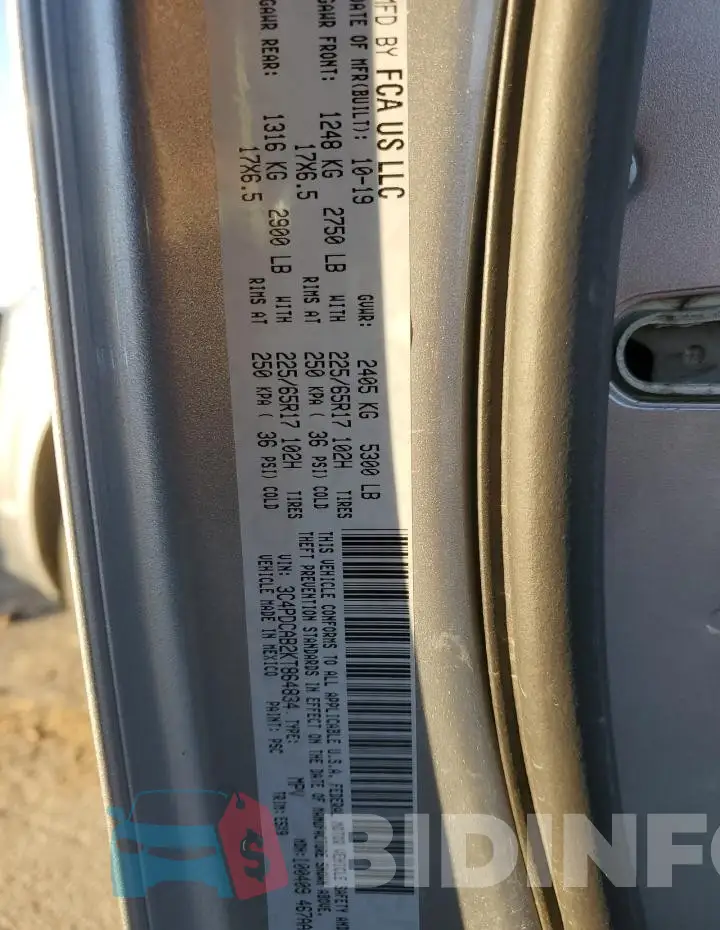 3C4PDCAB2KT864834 Photo# 13