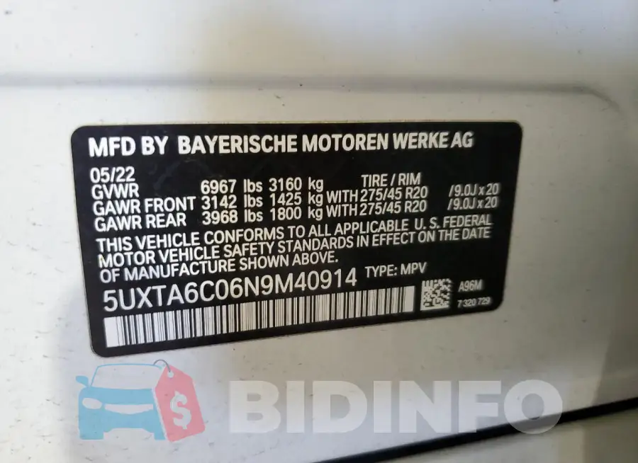5UXTA6C06N9M40914 Photo# 13