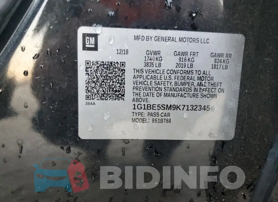 1G1BE5SM9K7132345 Photo# 12