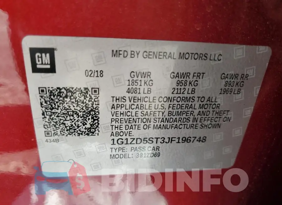 1G1ZD5ST3JF196748 Photo# 12