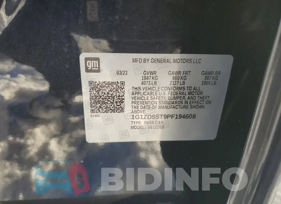 1G1ZD5ST9PF194608 Photo# 12