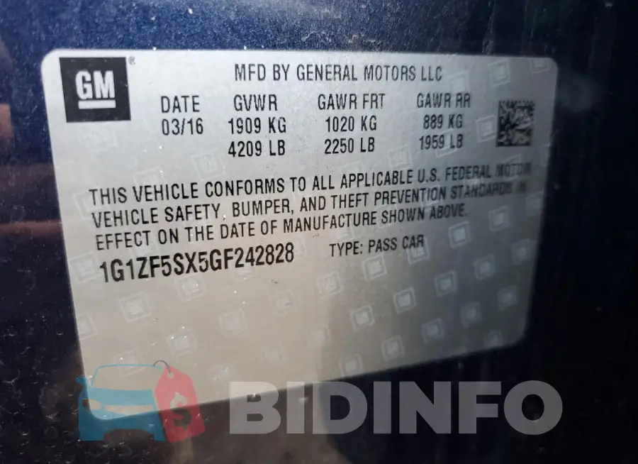 1G1ZF5SX5GF242828 Photo# 12