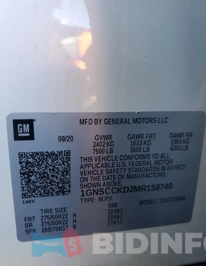 1GNSCCKD2MR158740 Photo# 13