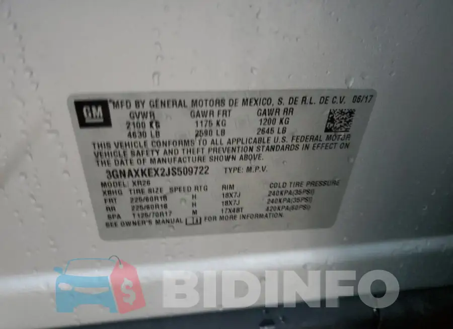 3GNAXKEX2JS509722 Photo# 13